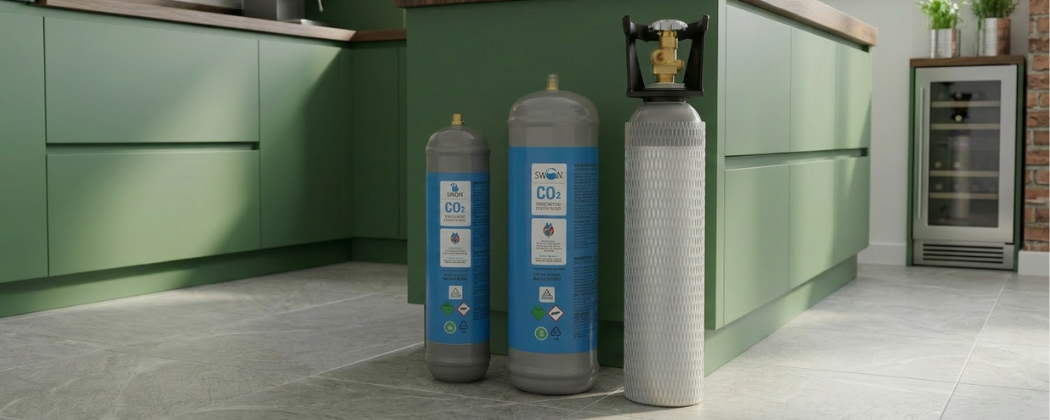 Bombole CO2 Swan Frizzante Usa e Getta e Ricaricabili